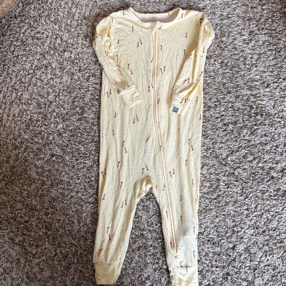 Modern Moments Yellow Carrot design Onesie